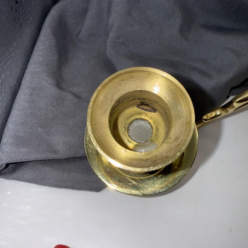 Vintage Bronze Brass Two Arm Candle Wall Sconces Double Candle Holder.